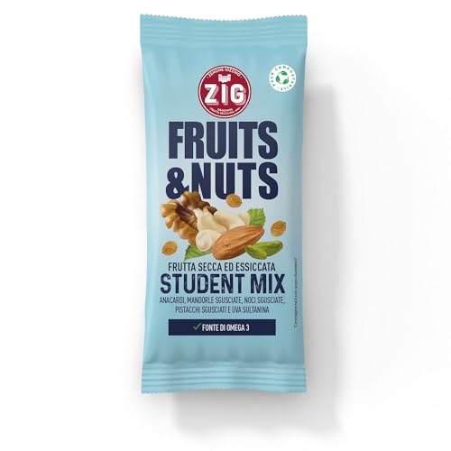 ZIG - Fruits & Nuts - Student mix300g (10 Beutel à 30g) 100% kompostierbare Packung von ZENONE IOZZINO