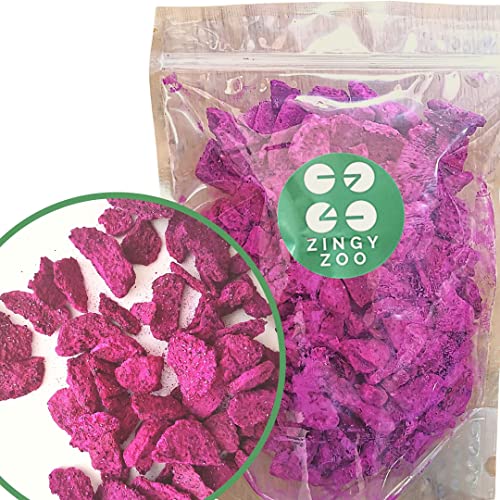 Drachenfrucht Trockenfrüchte Gefriergetrocknet | XXL 500g Natürlich Getrocknet Pink Pitaya Vegan | Geeignet zu machen Drachenfruchtpulver Pitahaya Smoothie Bowl | Freeze Dried Dragon Fruit | ZingyZoo von ZINGY ZOO