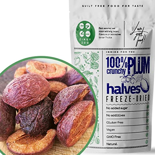 Gefriergetrocknete Pflaumen | 100% Natürlich Trockenpflaumen | Ohne Zuckerzusatz Gesund Gefriergetrocknete Süßigkeiten | Getrocknete Pflaumen Gefriergetrocknete Früchte Freeze Dried Fruit ZingyZoo von ZINGY ZOO