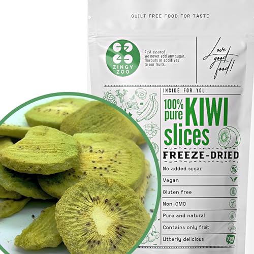 Kiwi Gefriergetrocknete Früchte | 100% Trockenfrüchte Naturlich Fruchtchips Gefriergetrocknete Süßigkeiten Freeze Dried Fruit | Trockenfrüchte Gefriergetrocknet | Getrocknete Kiwi | ZingyZoo von ZINGY ZOO