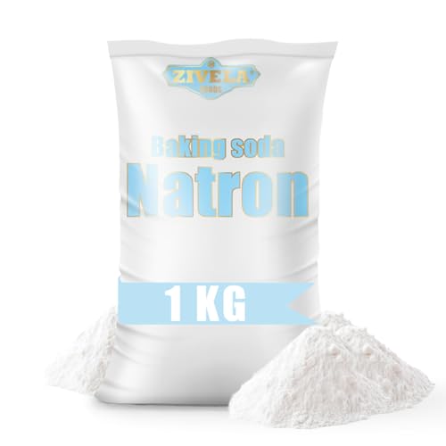 Natron pulver, Baking Soda 1000g | Natriumbicarbonat, Natriumsalz | 1kg Natron E500 Backsoda 100% Rein, Lebensmittelqualität von ZIVELA