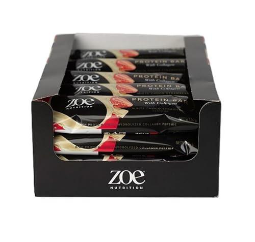 Protein Bar with Collagen, White Choco Strawberry - 20 x 50g von ZOE Nutrition