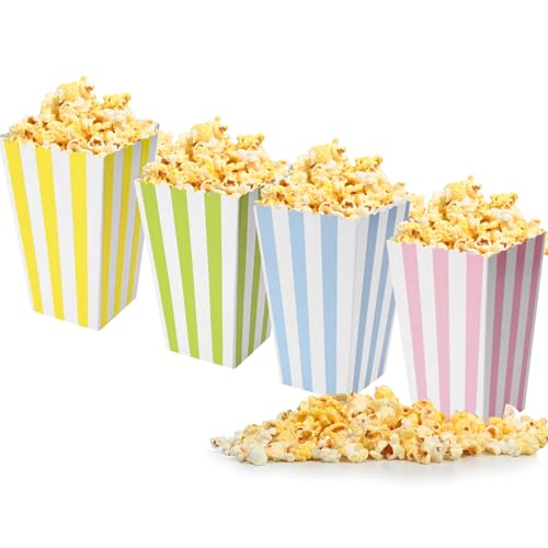 ZOOYOO 12 Stück Popcorn Tüten Klein Rosa Gelb Grün und Blau - 5.5 * 7.5 * 10.5cm - für Ostern,Frühling Geburtstag Party Deko,Baby Shower Party, Gender Reveal,Eine Babyparty von ZOOYOO