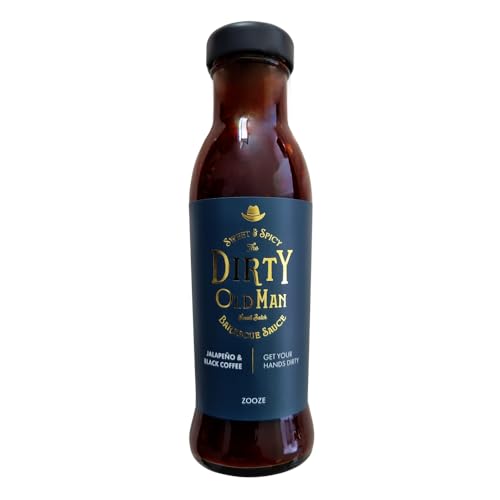 Dirty Old Man Barbecue Sauce | ZOOZE | Jalapeno and Black Coffee BBQ Sauce | Feinkost Premium Grillsauce | Ohne Zusatzstoffe | süß, rauchig und pikant | 280 ml | Handmade | edle Geschenke für Männer von ZOOZE