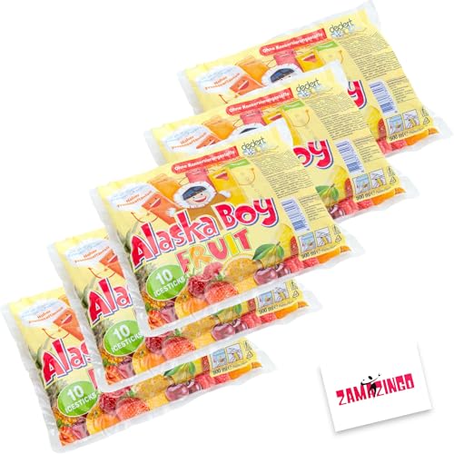 Alaska Boy Wassereis Fruit | VEGAN | 10 x 50ml (5er Pack) | Stangeneis für den Sommer, Einfrieren & genießen + Zama4Zingo Karte (Fruit) von Zama4Zingo