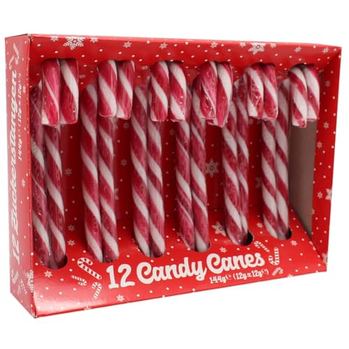 Candy Canes Zuckerstangen einzeln verpackt (12x12g) 144g | Weihnachten wird bunt und süß | Ideal zum Dekorieren und zum Naschen! von Zama4Zingo