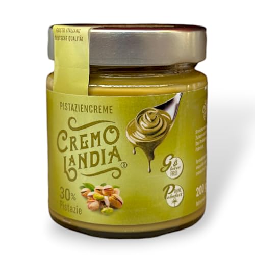 Cremo La Ndia Pistaziencreme mit 30% Pistazie 200g | Streichcreme für Dubai schokolade & Brotafustriche | Glutenfrei & Ohne Palmfett von Zama4Zingo