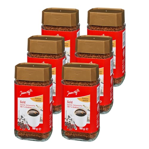 Jeden Tag Instant Kaffee Premium Qualität 100g | Löslicher Gold Premium Bohnenkaffee | Genießen Sie den vollmundigen Geschmack in jeder Tasse (Premium Qualität, 6er Pack) von Zama4Zingo