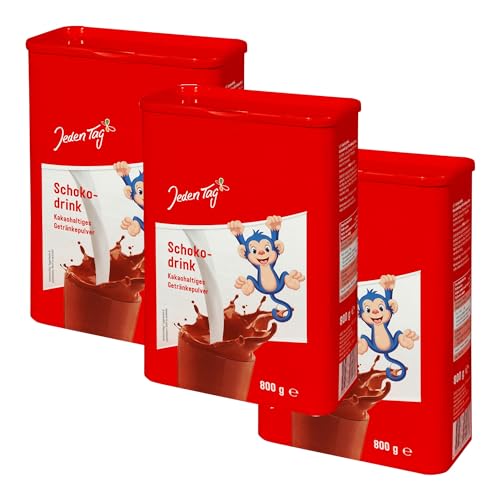 Jeden Tag Schokodrink 800g | Kakaohaltiges Getränkepulver | Instant Genuss für jeden Moment (3er Pack) von Zama4Zingo