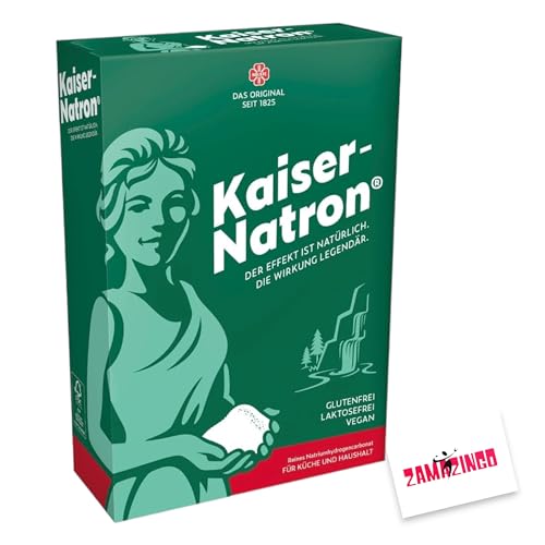 Kaiser Natron Pulver 1 x 250g | Reines Natriumhydrogencarbonat für Küche und Haushalt, Pulver, Glutenfrei, Vegan, Laktosefrei + Zama4Zingo Karte von Zama4Zingo