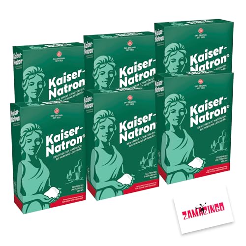 Kaiser Natron Pulver 6 x 250g | Reines Natriumhydrogencarbonat für Küche und Haushalt, Pulver, Glutenfrei, Vegan, Laktosefrei + Zama4Zingo Karte von Zama4Zingo