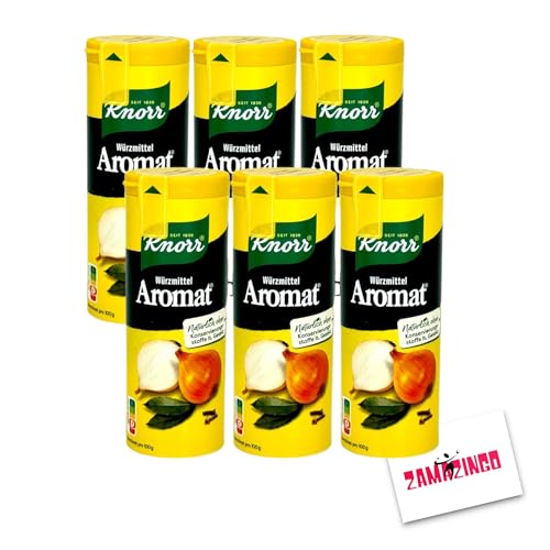 Knorr Aromat - Streusalz Natürliches Würzmittel Streuer ohne Konservierungsstoffe 100g (6er Pack) + Zama4Zingo Karte von Zama4Zingo