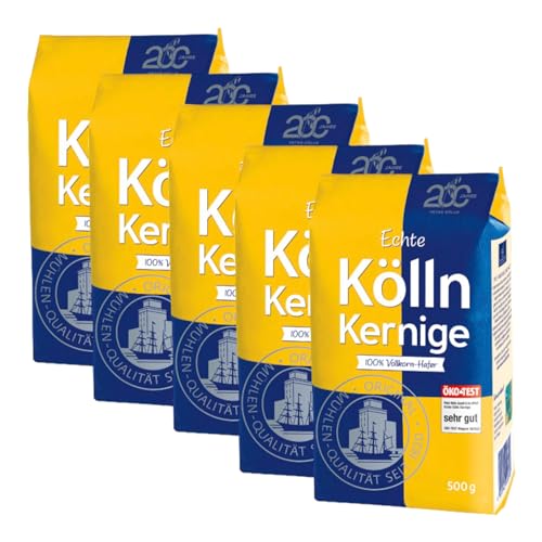 Kölln Haferflocken 500g | Kernige Köllnflocken, Vegan, Reich an Ballaststoffen, Vollkornhaferflocken (Kernige Flocken, 5er Pack) von Zama4Zingo