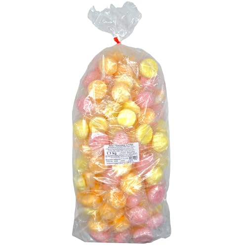 Kokosbälle Karneval Fasching Wurfmaterial Mellow Bunt & Fest 100 x 11g (1,1kg) | Jedes Stück einzelnt Verpackt, Ideal zum Werfen für Karneval (1er Pack) von Zama4Zingo