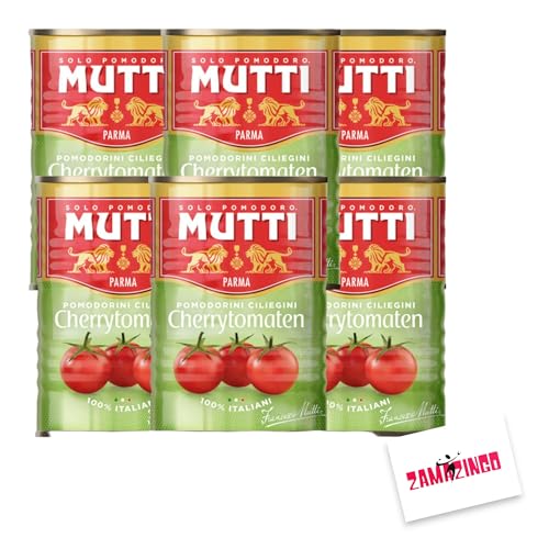 Mutti Pomodorini Ciliegini Cherry Kirsch Tomaten - 400g - 6er Pack + Zama4Zingo Karte von Zama4Zingo