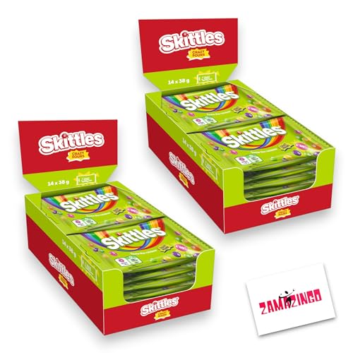 Skittles Crazy Sour Kaubonons | VEGAN | 14 x 38g (532g) (2er Pack, Sour Crazy) von Zama4Zingo