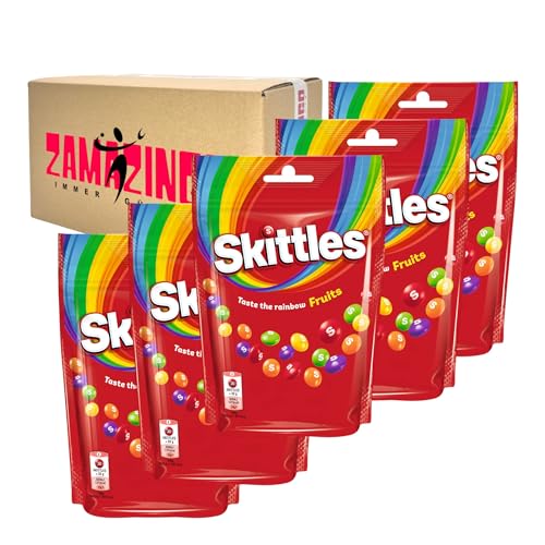 Skittles Fruits Fruchtige Kaubonbons in 5 Geschmacksrichtungen | Vegan | 136g (5) von Zama4Zingo