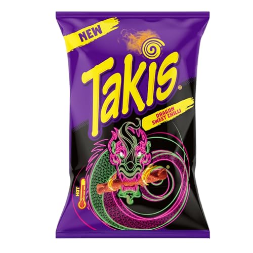 Takis Sweet Chili Hot Maischips mit süßem Chili Geschmack 100g (1er Pack) | Knusprige, frittierte gerollte Snacks | Pikant und würzig von Zama4Zingo