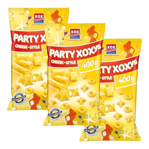 XOX Party XOXys Cheese-Style 400g (3er Pack) | Knusprige K??seflips f??r Party & Event | Leckere Cheeseballs als Snack f??r jede Gelegenheit | Perfekt zum Teilen & Genie? en von Zama4Zingo