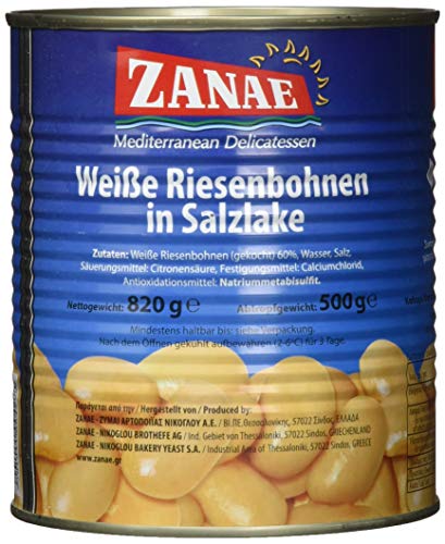 Zanae Dicke weiße Bohnen, naturell, 2er Pack (2 x 820 g Packung) von Zanae