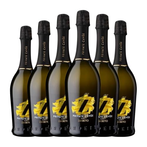 Zardetto Private Cuvée Brut Prosecco 75 cl Weißer Sekt (Karton mit 6 Flaschen von 75 cl) von Zardetto