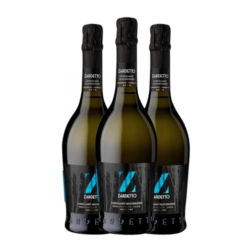 Zardetto Spumante Extra Dry Glera Extra Trocken Prosecco di Conegliano-Valdobbiadene 75 cl Weißer Sekt (Karton mit 3 Flaschen von 75 cl) von Zardetto