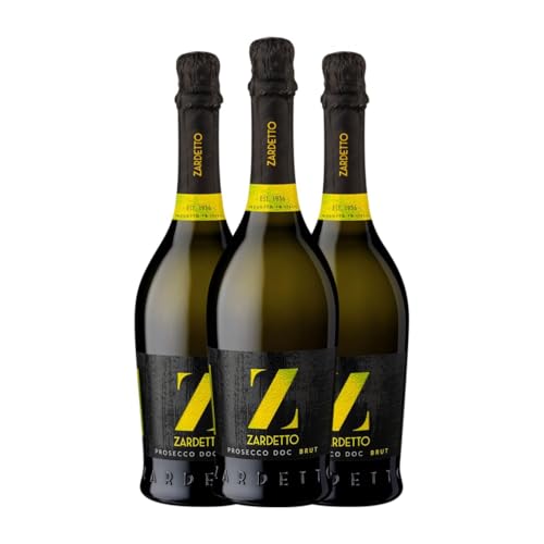 Zardetto Spumante Prosecco 75 cl Weißer Sekt (Karton mit 3 Flaschen von 75 cl) von Zardetto