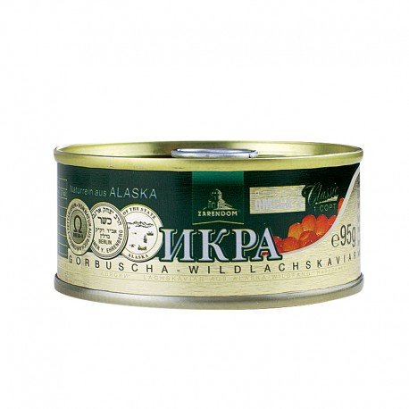 Kaviar - Zarendom Gorbuscha Lachskaviar Klassik 95 g Dose - roter Kaviar - caviar - икра von Zarendom