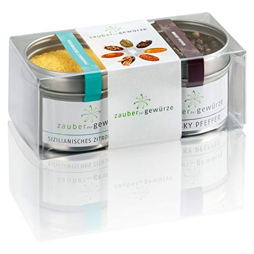 Zauber der Gewürze Das Salz trifft Pfeffer Gewürze Geschenkset | Gewürze Set mit 2 Gourmet-Gewürzen in Premiumqualität, als Geschenk für Frauen & Männer, 120 g von Zauber der Gewürze