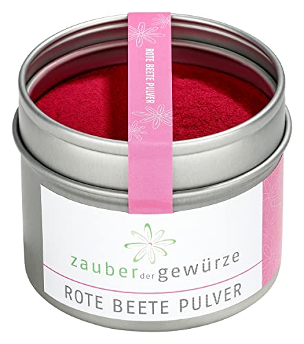 Zauber der Gewürze Rote Beete Pulver - Superfood für Smoothies, Gemüsesäfte, Joghurt, getrocknet und gemahlen - zum Kochen und Färben, Top-Qualität in wiederverschließbarer Dose, 80 g von Zauber der Gewürze