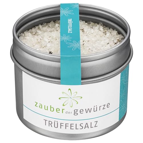 Zauber der Gewürze Trüffelsalz - Meersalz mit echtem Sommertrüffel, für Trüffelbutter, Trüffelnudeln, Risotto, zum Verschenken, Premium-Qualität, 130 g von Zauber der Gewürze