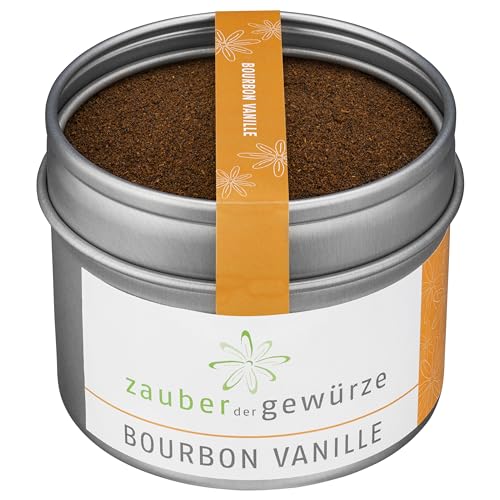 Zauber der Gewürze Bourbon Vanille, gemahlen, aromatisches Bourbon Vanillepulver aus Madagaskar, ohne Zusätze, Premium-Qualität in wiederverschließbarer Aroma-Dose, 50 g von Zauber der Gewürze