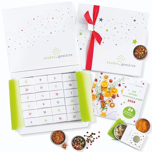 Zauber der Gewürze Gewürz Adventskalender 2024 | 24 hochwertige Gewürze zum Probieren mit Rezepten für die Advents- & Weihnachtszeit | Weihnachtskalender für Feinschmecker und Hobbyköche von Zauber der Gewürze