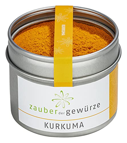 Zauber der Gewürze Kurkuma - Asiatisches Gewürz in Premium-Qualität in Aromadose - Zum Würzen von Fleisch, Fisch, Eintöpfen, Reisgerichten - Als Geschenk-Idee, 60g von Zauber der Gewürze