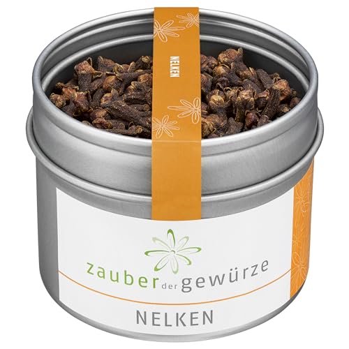 Zauber der Gewürze Nelken ganz – Handgepflückte Gewürznelken für Süßspeisen, Bratengerichte, Glühwein und Lebkuchen, 45 g von Zauber der Gewürze