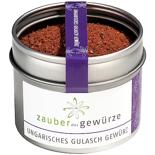 Zauber der Gewürze Ungarisches Gulasch Gewürz, Gulaschgewürz – aromatische Gewürzmischung für die Zubereitung von Gulasch, lecker auch für andere Fleischgerichte aus dem Topf oder Ofen, 60 g von Zauber der Gewürze