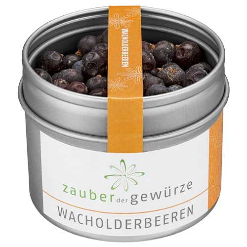 Zauber der Gewürze Wacholderbeeren ganz – Wacholder Beeren getrocknet und ganz, perfekt zum Würzen von Fleisch, Wildgerichten und Marinaden, 40 g von Zauber der Gewürze