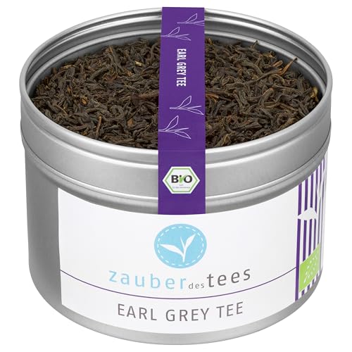 Zauber der Gewürze Earl Grey Tee lose bio – Schwarzer Tee mit natürlichem Bergamotte-Aroma, ideal für entspannende Teemomente, 75 g von Zauber des Tees