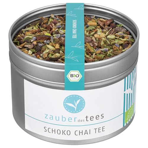 Zauber der Gewürze Schoko Chai Tee Bio lose – würziger Chai Tee mit zartem Schokoladengeschmack für einen wärmenden Genussmoment, 95 g von Zauber des Tees