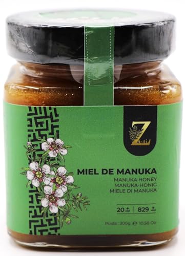 Zayti Manukahonig MGO 829+ / UMF 20+ | aktiv und roh | Made in Neuseeland | Zertifiziert Methylglyoxal Gehalt | 300 g von Zayti