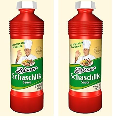 Zeisner Schaschlik-Sauce mit erlesenen Gewürzen fruchtiger Geschmack | aus Grasberg bei Bremen | vegan | natürlich ohne Konservierungsstoffe, 425 ml (Packung mit 2) von Zeisner