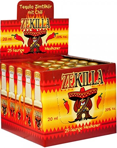 Tequila-Zimt-Chilli, Zekilla Likör, Shot´s, 25 x 2cl. 20% vol. Acl. von Zekilla Likör
