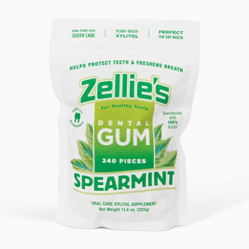 Zellie's Kaugummi, 100 % Xylitol, zuckerfrei, grüne Minze, 240 Stück, 1 Stück von Zellies