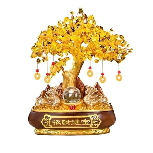 Feng Shui Baumdekoration für den Innenbereich, Kristallbaum des Lebens, Citrin-Glücksbaum, Glücksbaum, Chakra-Baum, Geldbaum-Ornament, Glück anziehendes Feng-Shui-Dekor, spirituelles Geschenk, für Zu von Zephyria