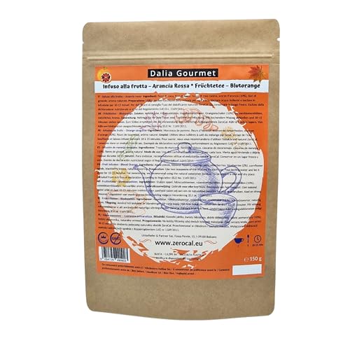 Früchtetee lose | Blutorange 150 g | Premium Qualität | Glutenfrei | Laktosefrei | Vegan von ZeroCal - Dalia