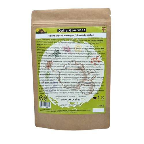 Kräutertee lose | Bergkräutertee 75 g | Premium Qualität | Glutenfrei | Laktosefrei | Vegan von ZeroCal - Dalia