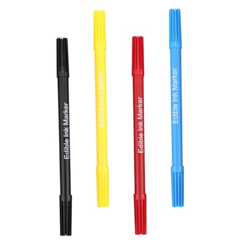 Zerodeko 4 Stück Backstift essbarer Farbstift Backen Markierungen Biskuitstift kuchen DIY-Backwerkzeuge Tortenstifte dekorieren Doppelkopf Lebensmittelfarbe Buntstift Füller Plastik von Zerodeko