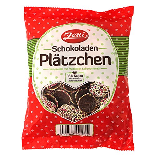 5er Pack Zetti Schokoladenplätzchen (5 x 150 g) mit Nonpareille bestreut knackig schokoladig ohne künstliche Farbstoffe von Zetti