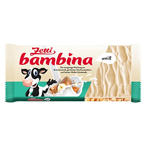 Zetti bambina weiße Schokolade mit Haselnuss und Karamell, 24er Pack (24 x 100 g) (Weiß, 24 Stück) von Zetti