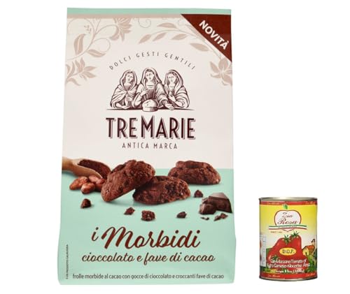 12x Tre marie i morbidi cioccolato e fave di cacao, Schokolade und Kakaobohnen biscuits Kekse 300 g + Zia Rosa DOP Pomodoro San Marzano Dose von 400g von Zia Rosa